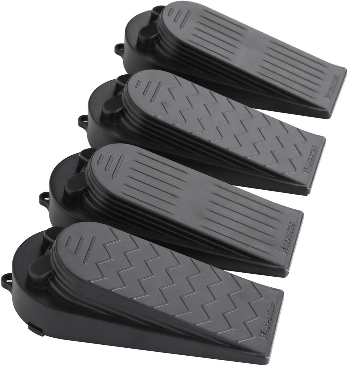 Set van 4 Deurvastzetters met Vingerbescherming, Zwart