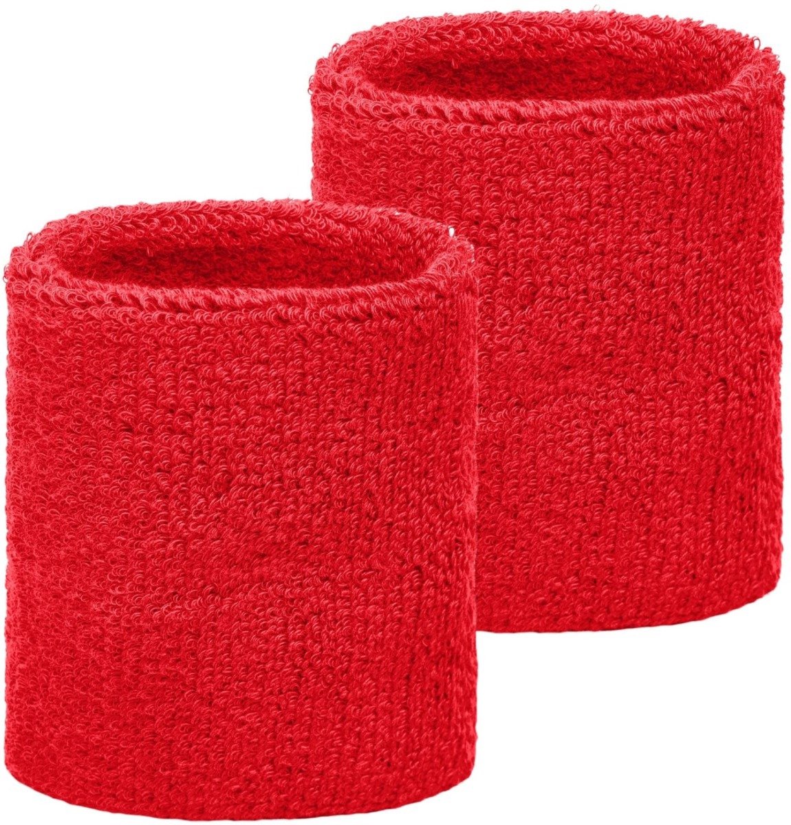 2x Zweetbandje - Polsbandje - Sweatbands - Sportbandjes - Wristbands - Badstof - Rood - Jonyx