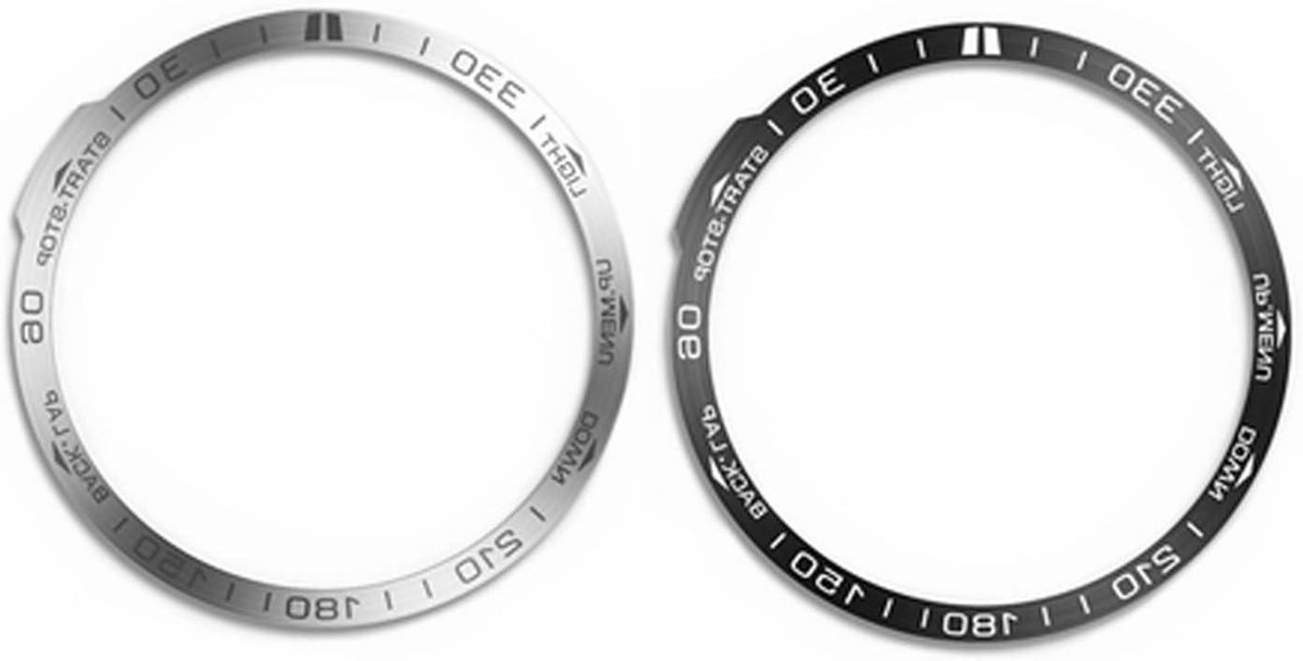 MK Stoer - Roestvrij stalen horloge Bezel Styling - Anti Scratch - Garmin Fenix 7X - Bescherming - Zwart Zilver - 2 Pack