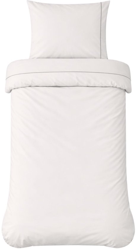 Papillon Deluxe + -Monte Carlo Wit - Housse de couette - 1 Personne - 140x220 / 260 cm + 1 Taies d' Taies d'oreiller 60 x 70 cm - Katoen Percale d'Égypte
