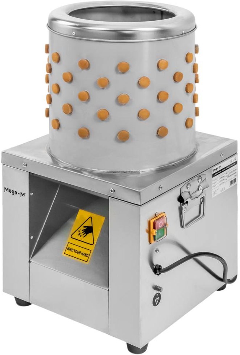 Mega-M CH Serie - Elektrische pluimveemachine - RVS constructie - 98% plukrendement - Voor duiven en kwartels