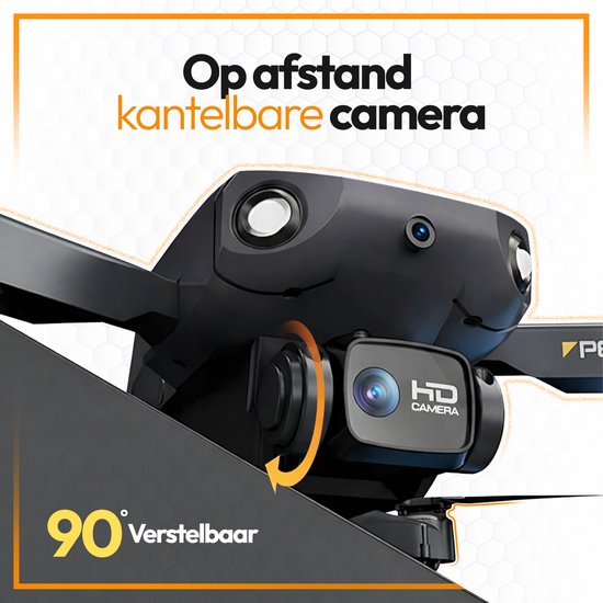 SefSay P8 Drone Zwart - Drone met dubbele camera - Obstakel ontwijking - Drones - drone voor kinderen - Drones met camera voor volwassenen - Inclusief opbergtas en 2 accu's