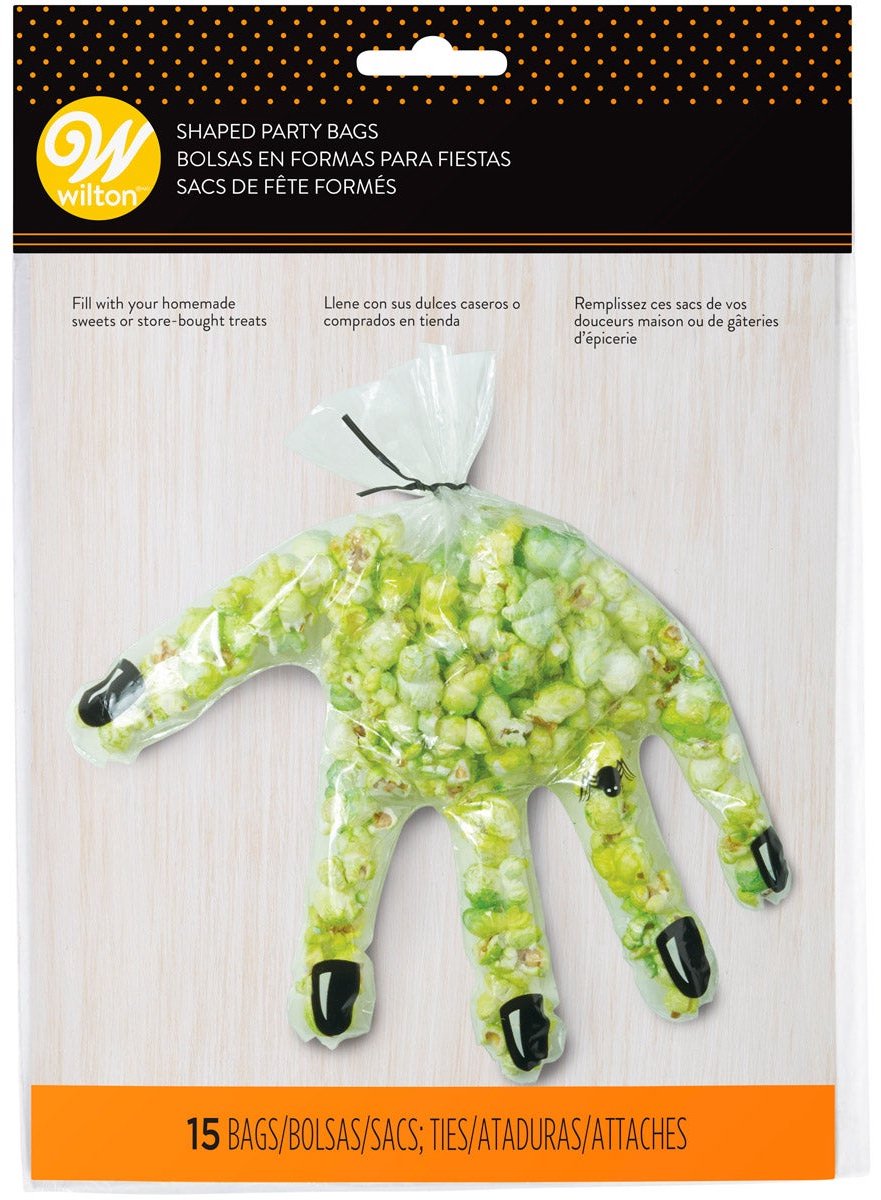 Wilton Traktatie Zakjes - 15 Stuks - Halloween Handvorm - Snoepzakjes