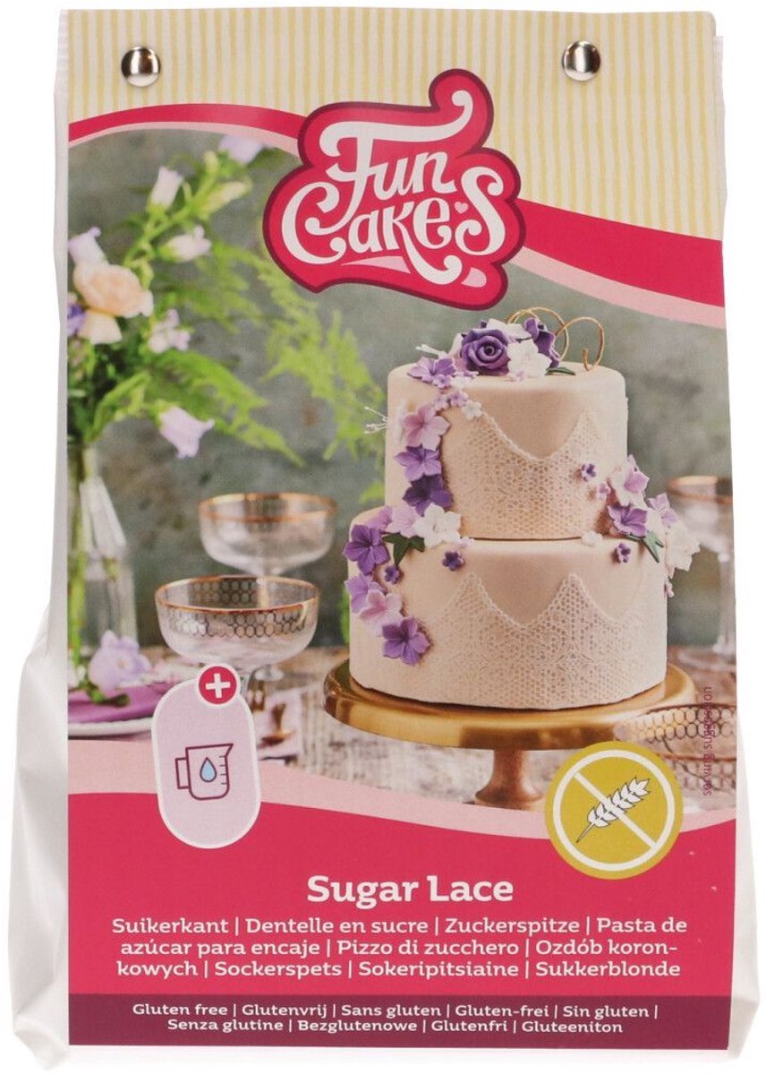 FunCakes Bakmix voor Kant - Glutenvrij - 400g - Taartversiering voor Taarten & Cupcakes