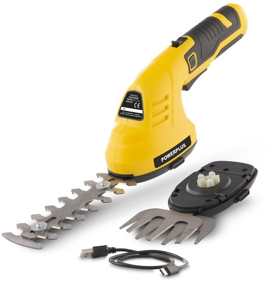 Powerplus Accu-gras- en haagschaar POWXG2034 - 8 V accu-heggenschaar met accu en lader, 2 in 1 snoeien en trimmen, tuingereedschap