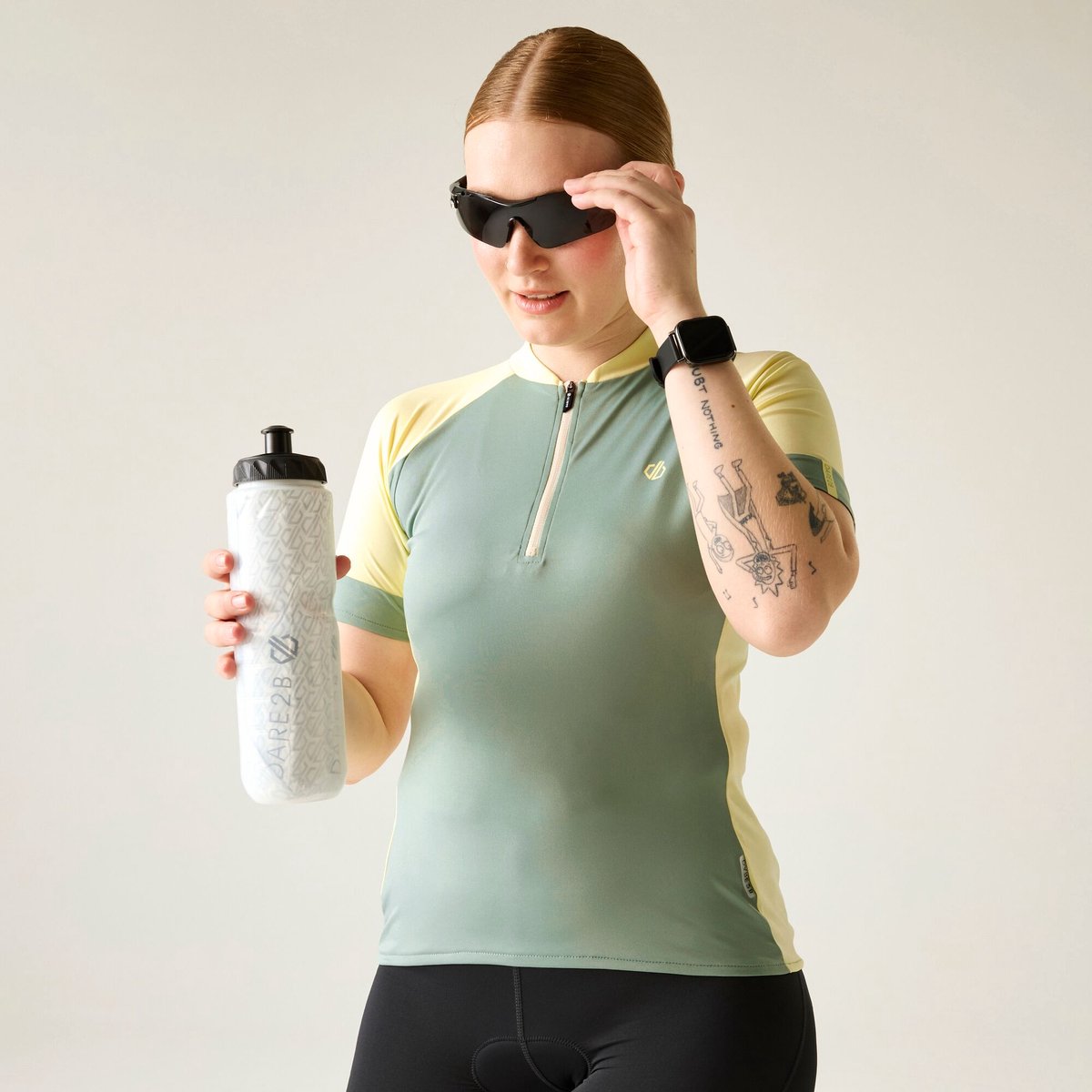 Dare2B Dames Flutter Half Zip Fietsjersey met korte mouwen