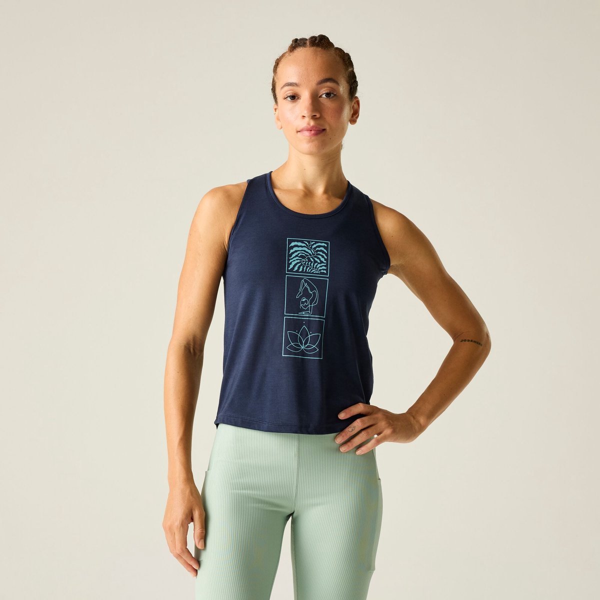 Dare2B Damesvest met Harmonische Grafische Vormgeving Blauw
