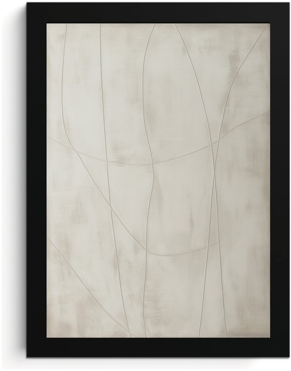 Abstracte lijnen Kunst aan de Muur fotolijst A4, Minimalistische Wall Art, Moderne Print, Hoge Resolutie, MDF Frame, Acrylglas, Wall Art