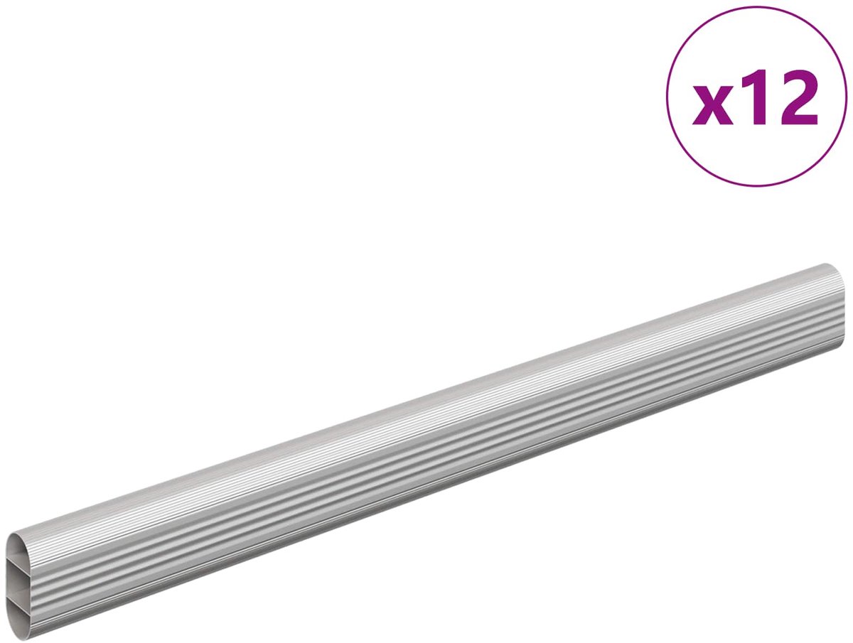 vidaXL - Kaststang - 12 - pcs - Zilver - 316 - x - 15 - x - 29 - mm - Aluminiumlegering
