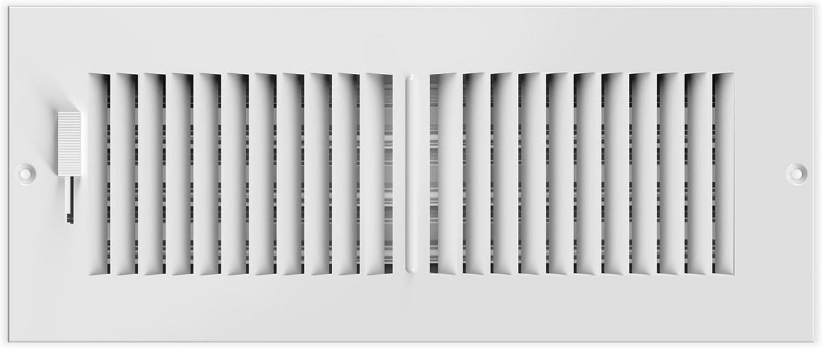 Ventilatierooster 10x30 cm Wit Stalen Ventilatie-opening voor Plafond, Wand en Vloer