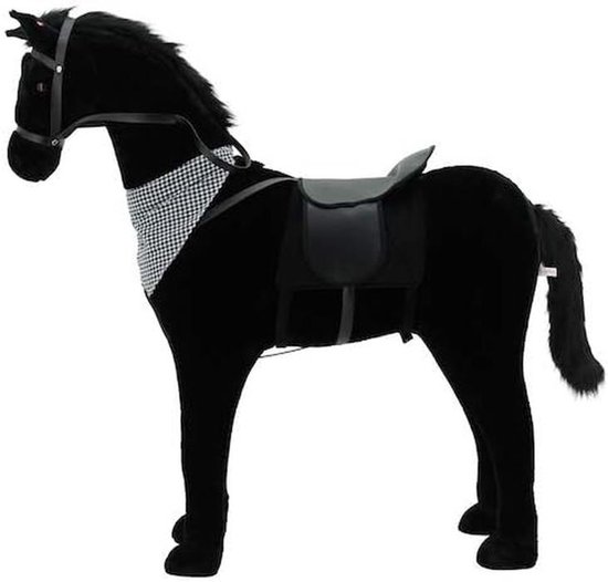 Groot Staand Pluchen Paard Zwart 110 cm - Knuffeldier Speelgoed voor Kinderen Groot Staand Pluchen Paard Zwart 110 cm - Knuffeldier Speelgoed voor Kinderen
