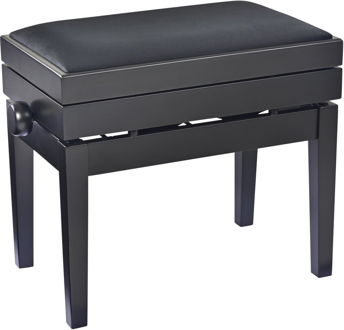 Konig & Meyer 13955 Piano bench with sheet music storage matzwart, zitting zwart velours