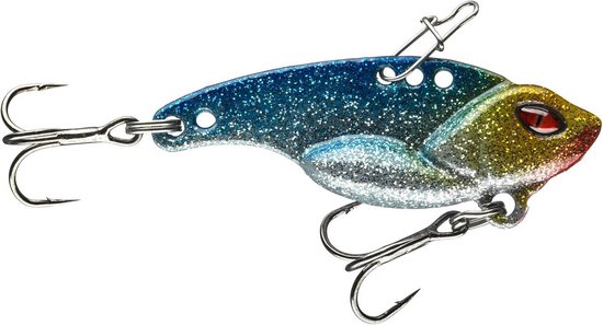 Vibration Kunstaas - Metaal Vib Lokaas - Vissen op Baars - Sterke Trillingen - 43 cm 10g - Blauw Metallic — afbeelding 2