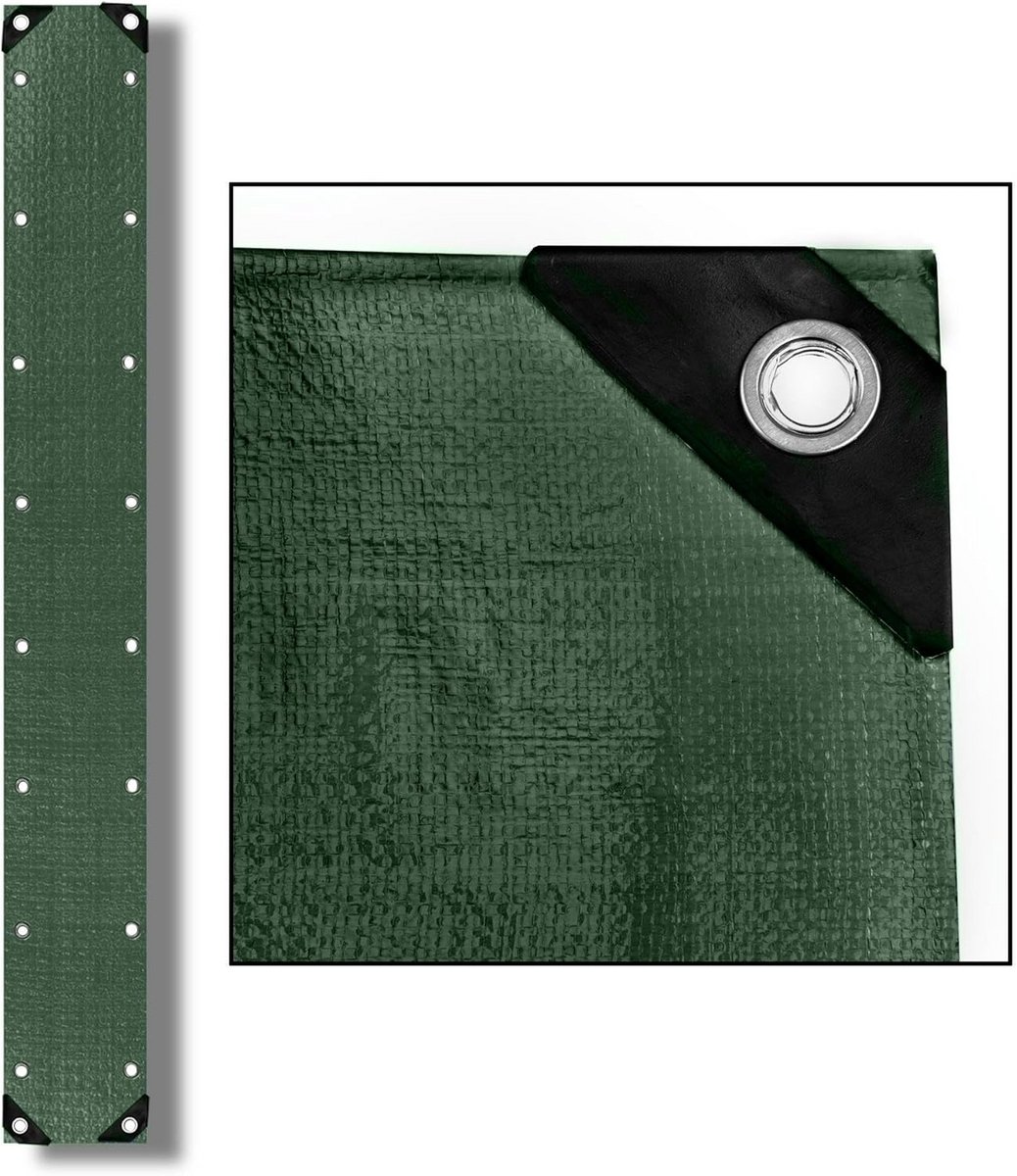 Waterdicht Afdekzeil PE Blauw Groen - Robuust Beschermzeil voor Boot, Hout en Tuin (1,5x12m)