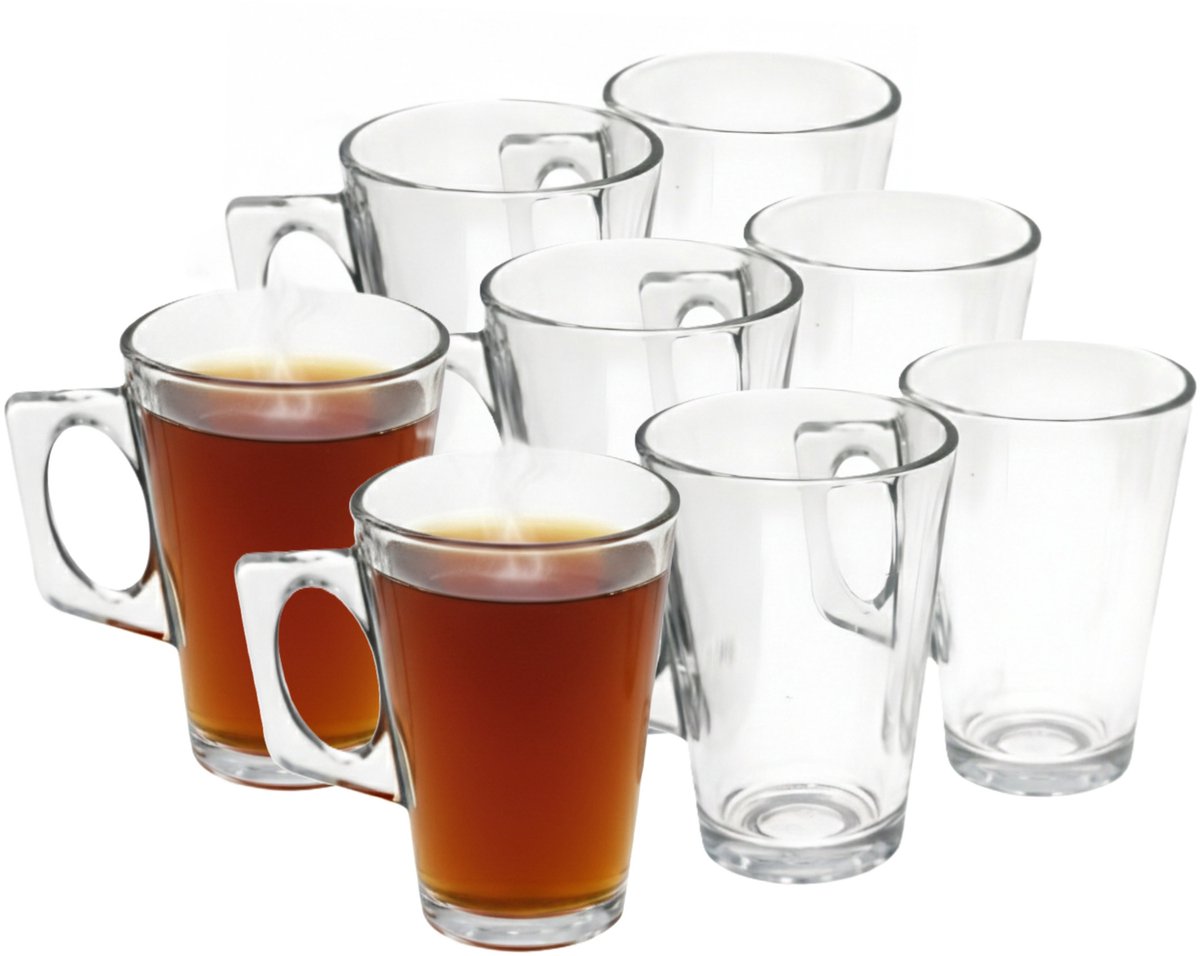 Gerimport Thee bekers / mokken - 24x stuks - glas - 255 ml - thee momentjes