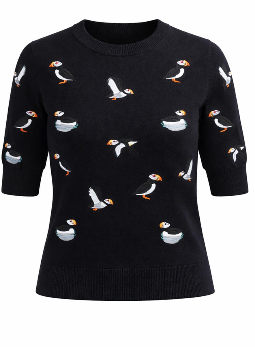 Succubus Clothing Puffins Truitje in Zwart