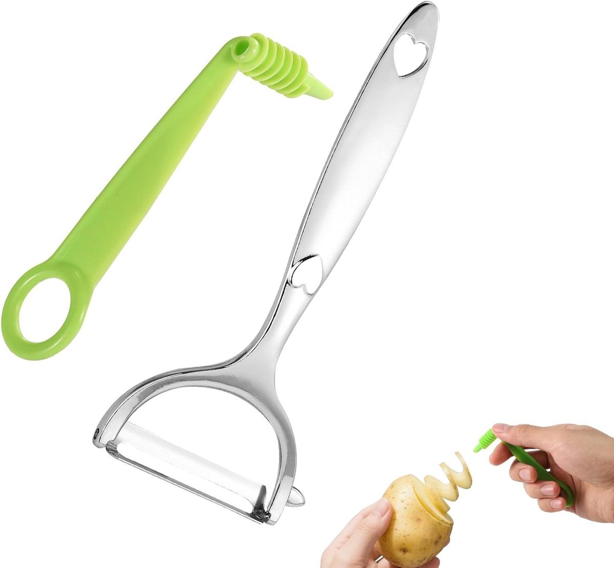 Spiraalsnijder met Metalen Aardappelschiller en Ergonomisch Handvat