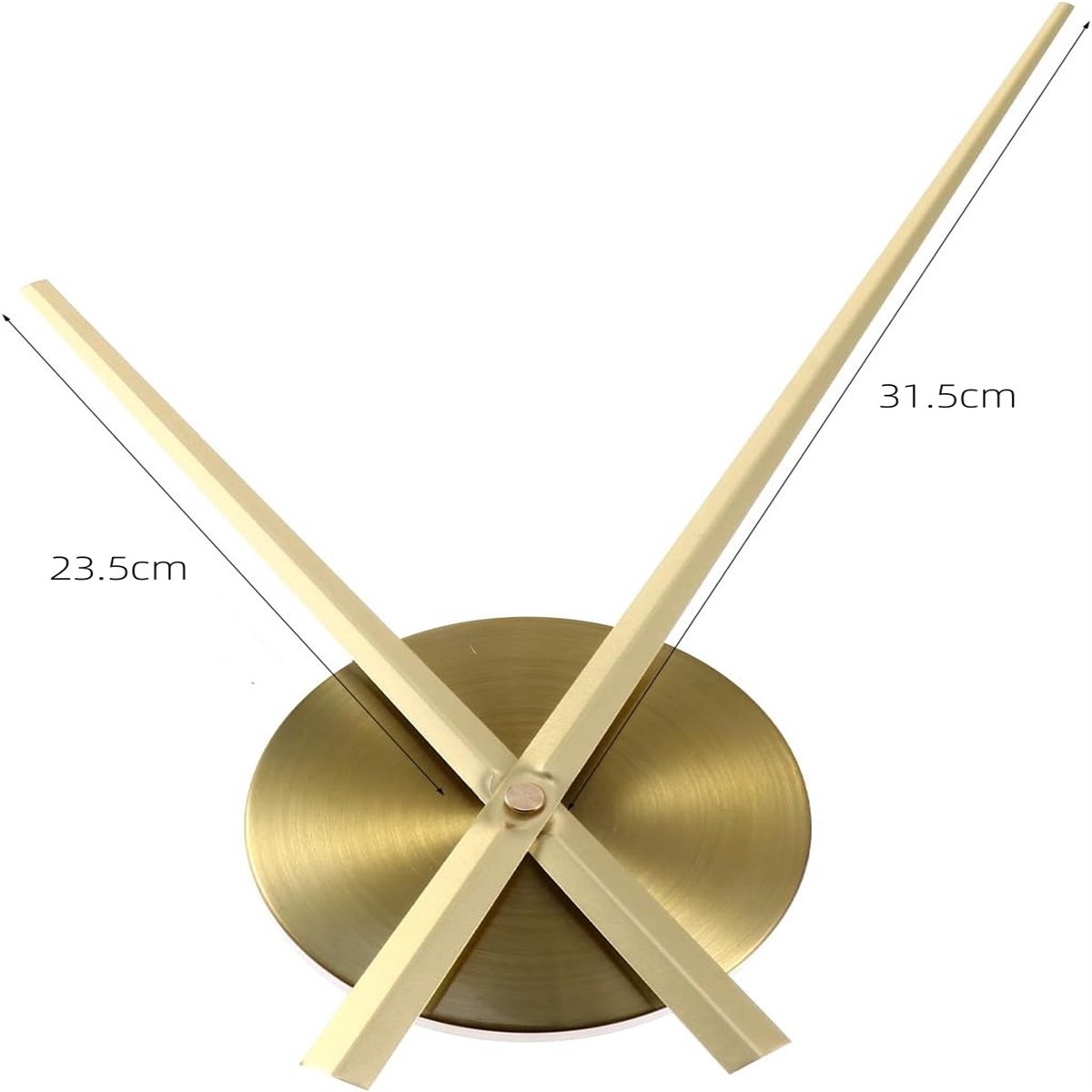 Ynkkvre -Minimalistische Wandklok zonder Cijfers – Geruisloos Quartz Mechanisme – Modern Design – Aluminium Wijzers – DIY Muurdecoratie-goud
