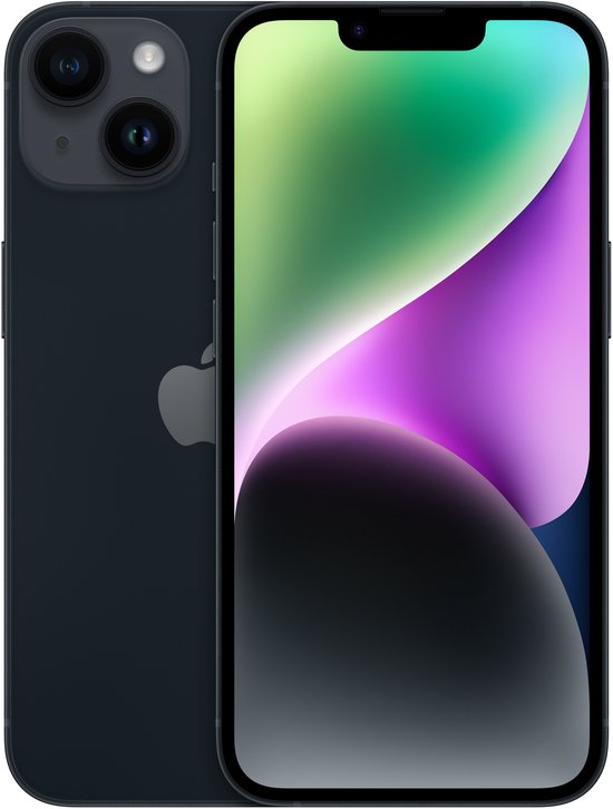 Apple iPhone 14 256GB Middernacht – Dualcamera, OLED-display, Crashdetectie, Lange batterijduur, 4K video