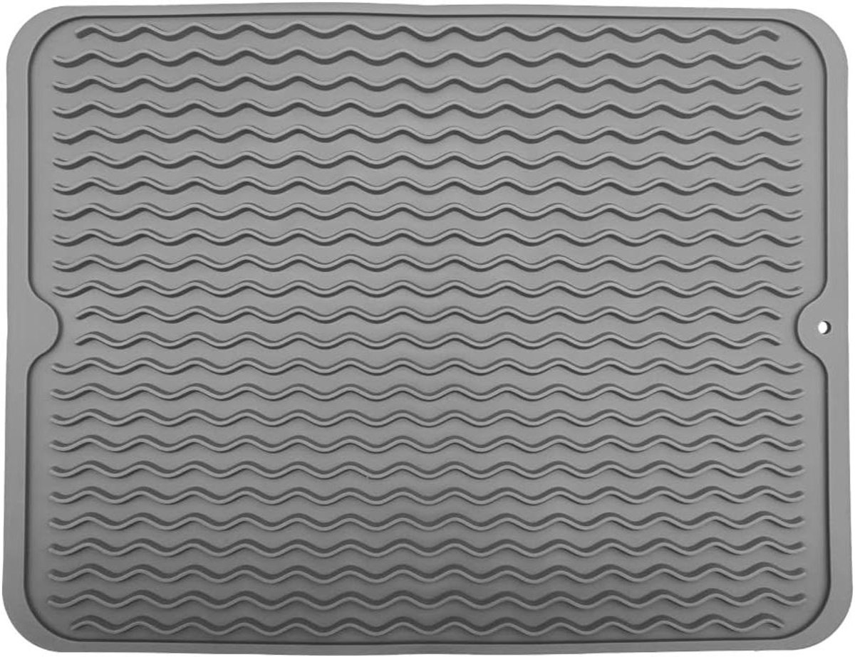 30 x 40 cm inklapbare afvoermat voor keukentafel in grijs, antislip en hittebestendig