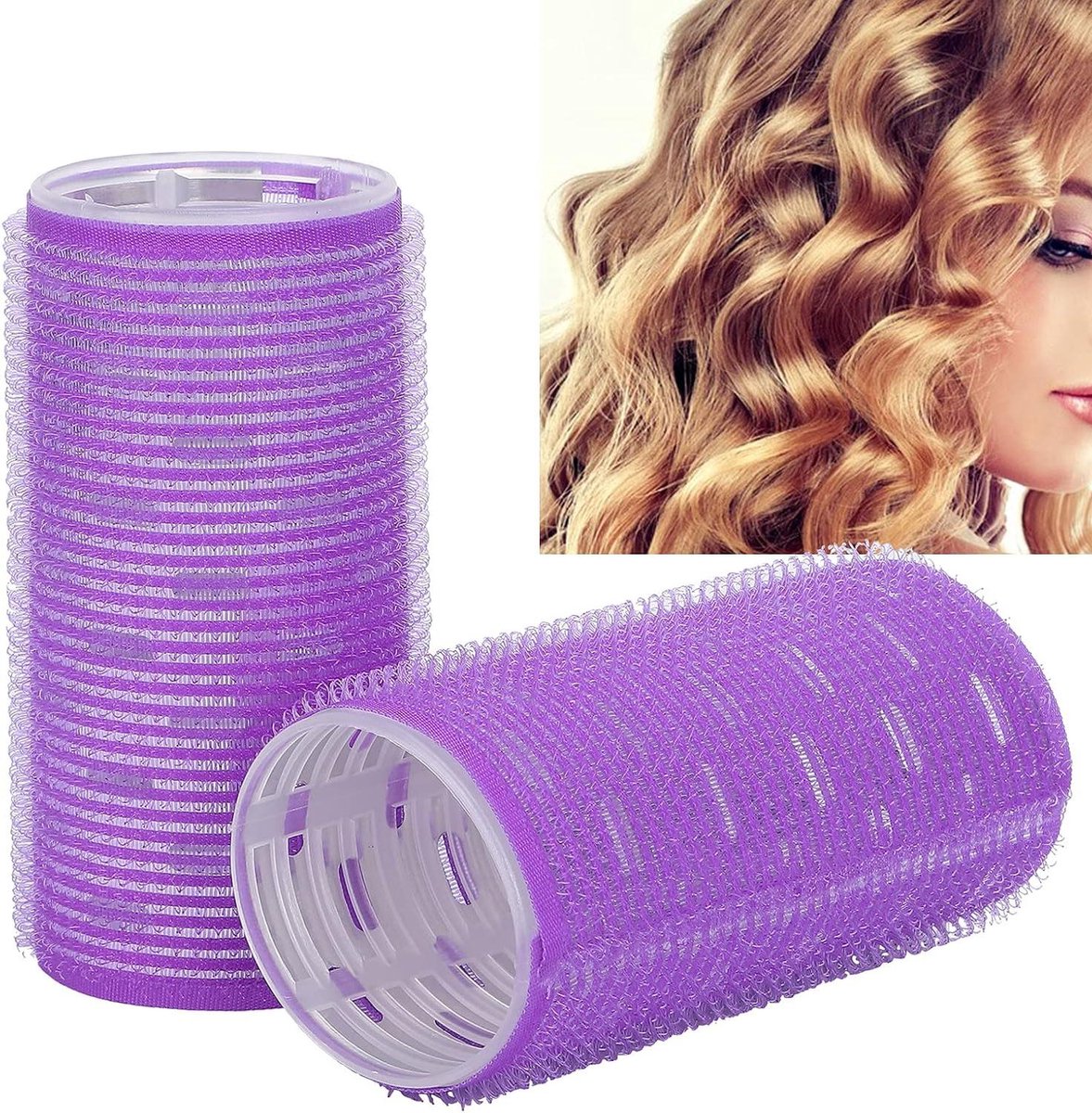 Zelfgripponyrollers voor krullen en slaapkrullen - 2 stuks, haarstyling tools