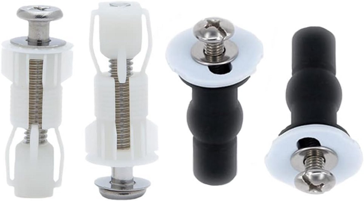 4x Toiletbril Bevestiging Schroeven Set - RVS Universele WC Zitting Schroeven