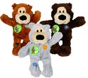Drie Kong Wild Knots beren op een rij: bruin, grijs en donkerbruin.
