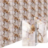 Zelfklevende Marmer Muursticker - 20 stuks (30x60 cm) - Waterdicht XPE Schuim - Goud - Voor Keuken & Badkamer
