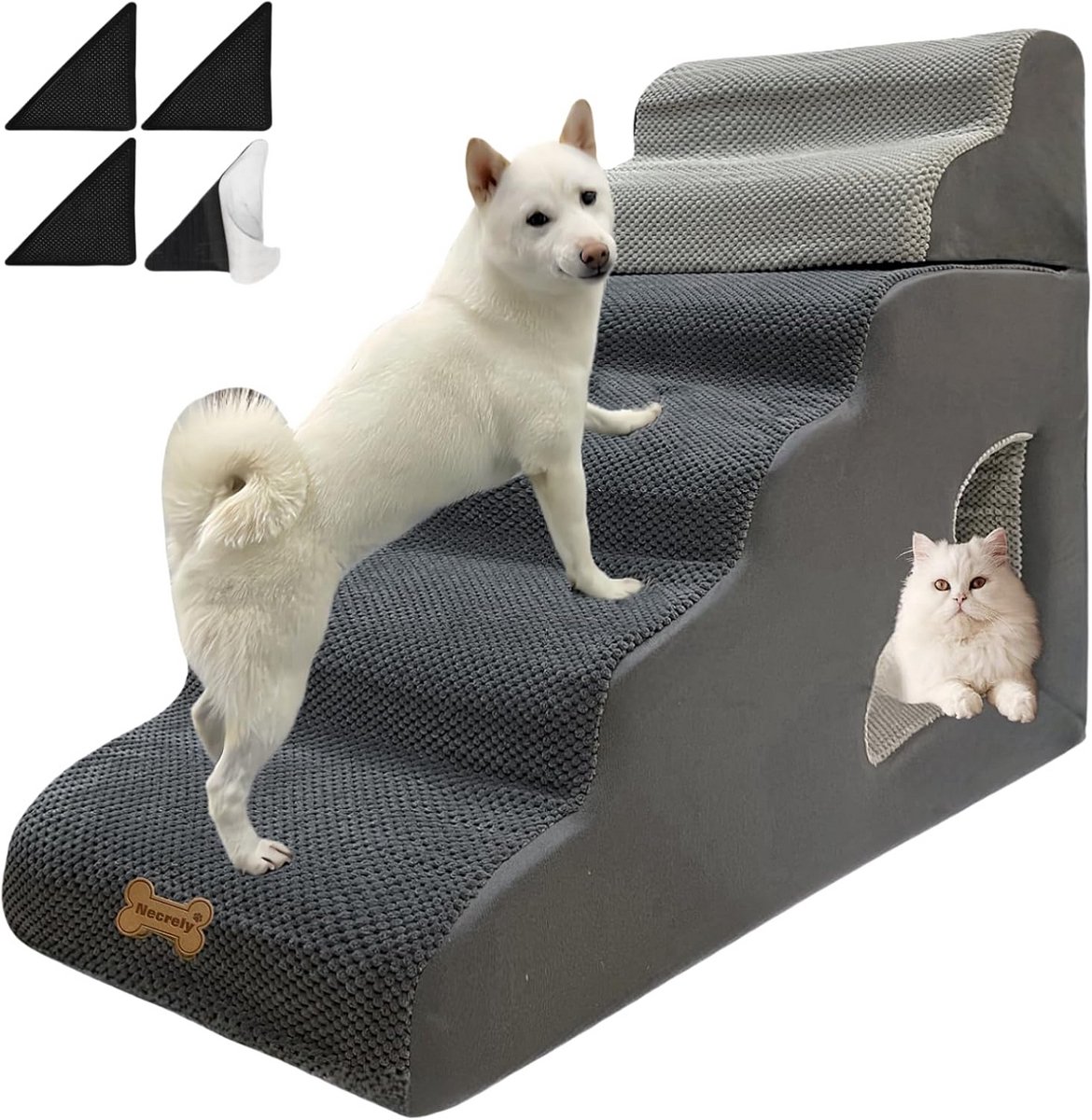 Hondentrap voor Hoge Bedden en Banken - 6 Treden Antislip Huisdier Trap voor Kleine tot Grote Honden en Katten