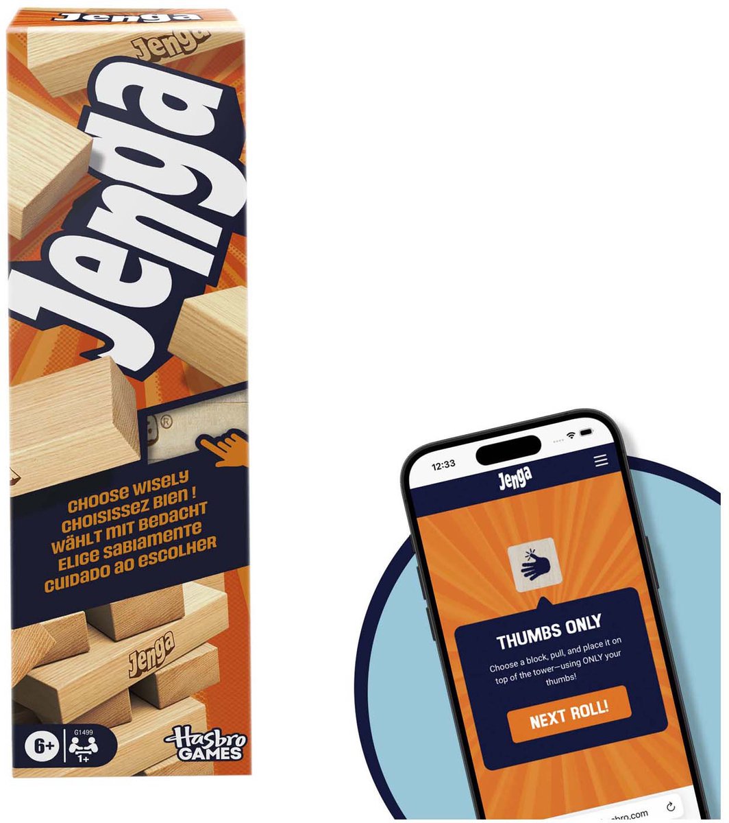 Jenga Vernieuwde Editie met digitale dobbelsteen Gezelschapsspel Officiële +6. — afbeelding 8