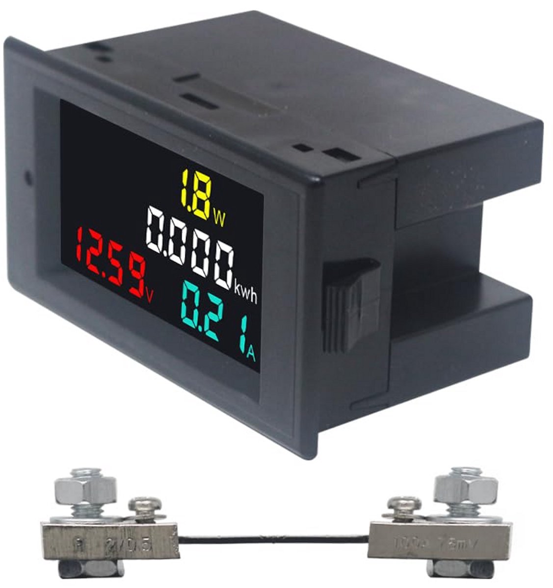 Digitale DC Voltmeter Ampèremeter Wattmeter met LCD voor Autotechniek en Zonne-energie