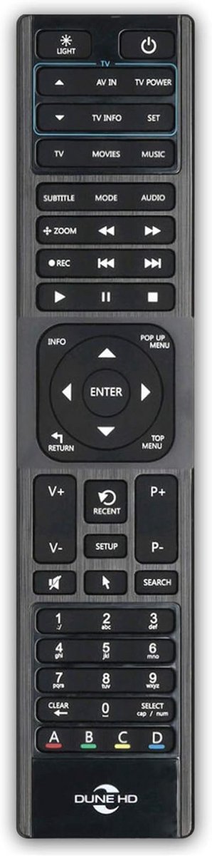 Universele Afstandsbediening met Achtergrondverlichting voor Alle Mediaspelers + TV Programmeerbaar