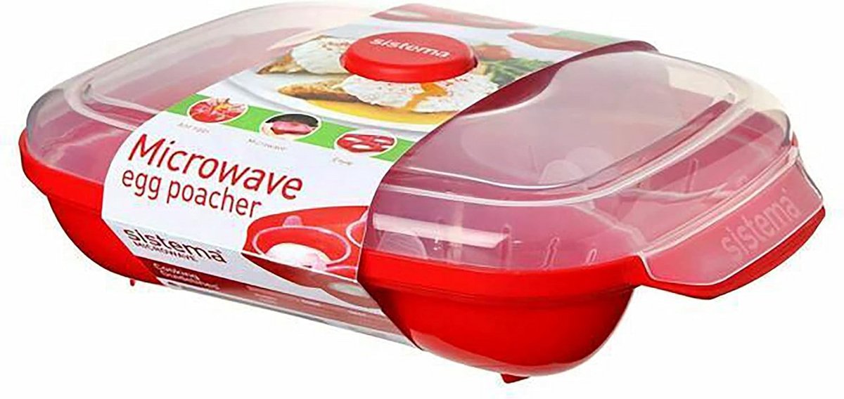 Magnetron Eierkoker voor 4 Eieren - Rood - BPA-vrij