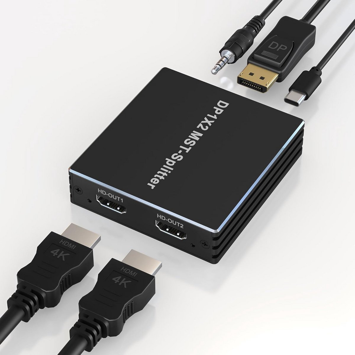 DisplayPort naar Dual HDMI Adapter voor 2 Schermen - Ondersteunt 4K @60Hz MST Uitbreiding