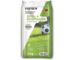 FUXTEC gazonzaad speel- & sportgras FX-RSSP1, robuust gazonzaad voor nieuwe en herinzaai, hoge kiemkracht, 1 kg voor ca. 50 m²