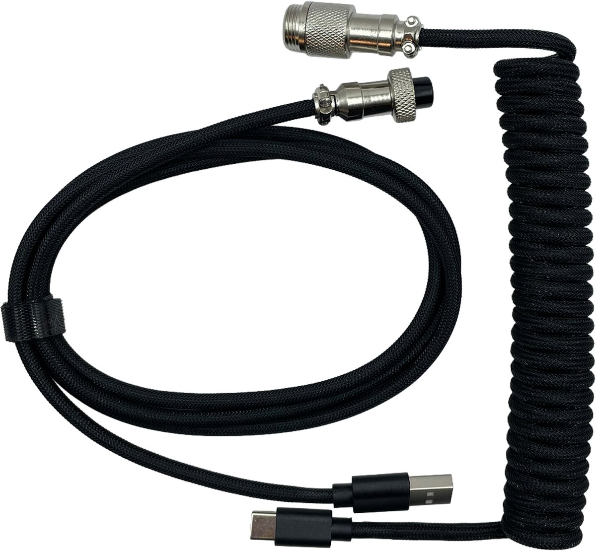 Coiled Cable - Zwart - USB-C Naar USB-A - Mechanisch Toetsenbord Kabel