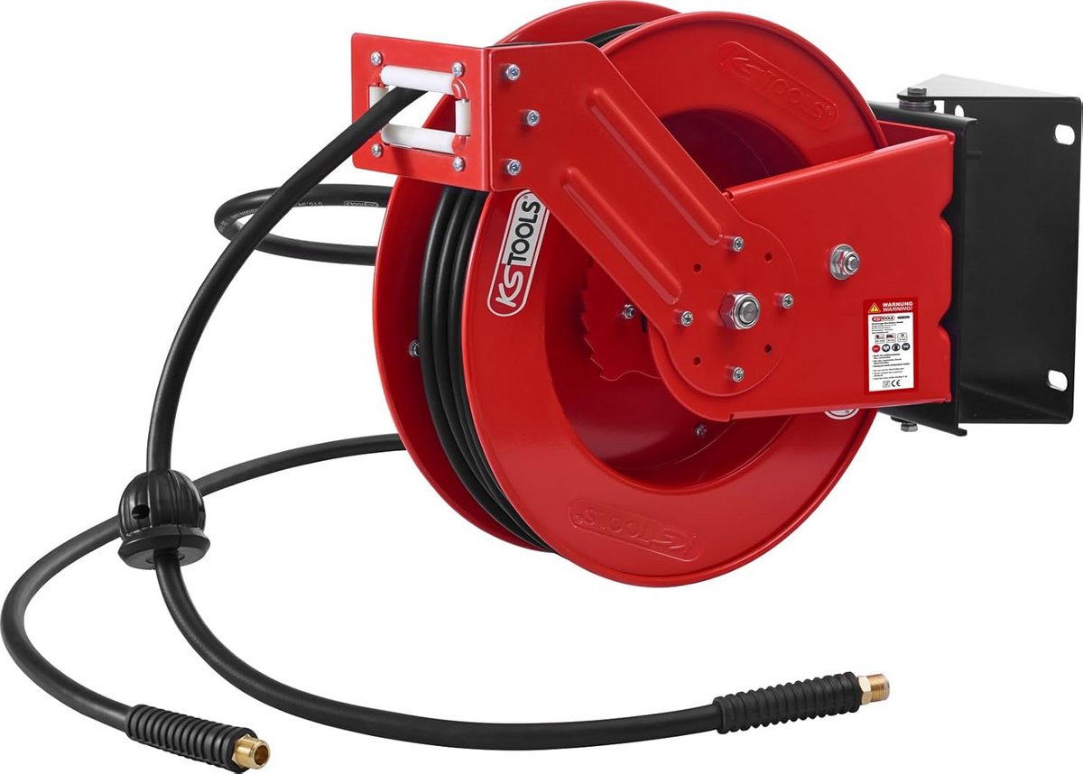 Perslucht slanghaspel Ø 10 mm 3/8 inch 20 meter lucht slang haspel