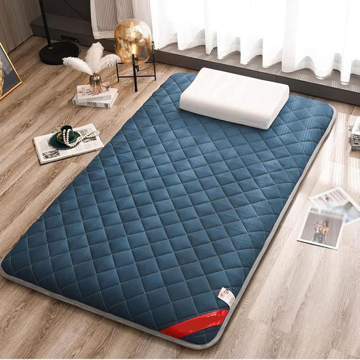 Futonmatras Japans opvouwbaar 0,9 x 2m - Katoen comfortabel voor vloer en camping