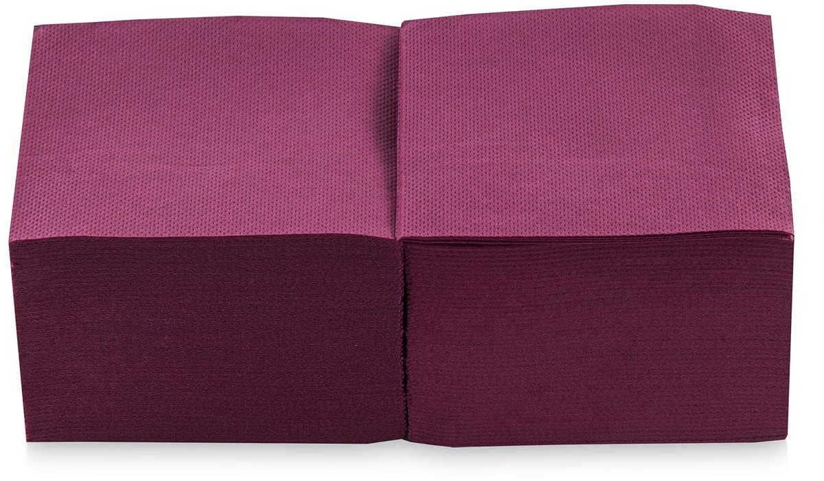 Cocktail servetten 20x20 cm, 2-laags, 1/4-gevouwen, puntvorm, bordeaux, 100 stuks