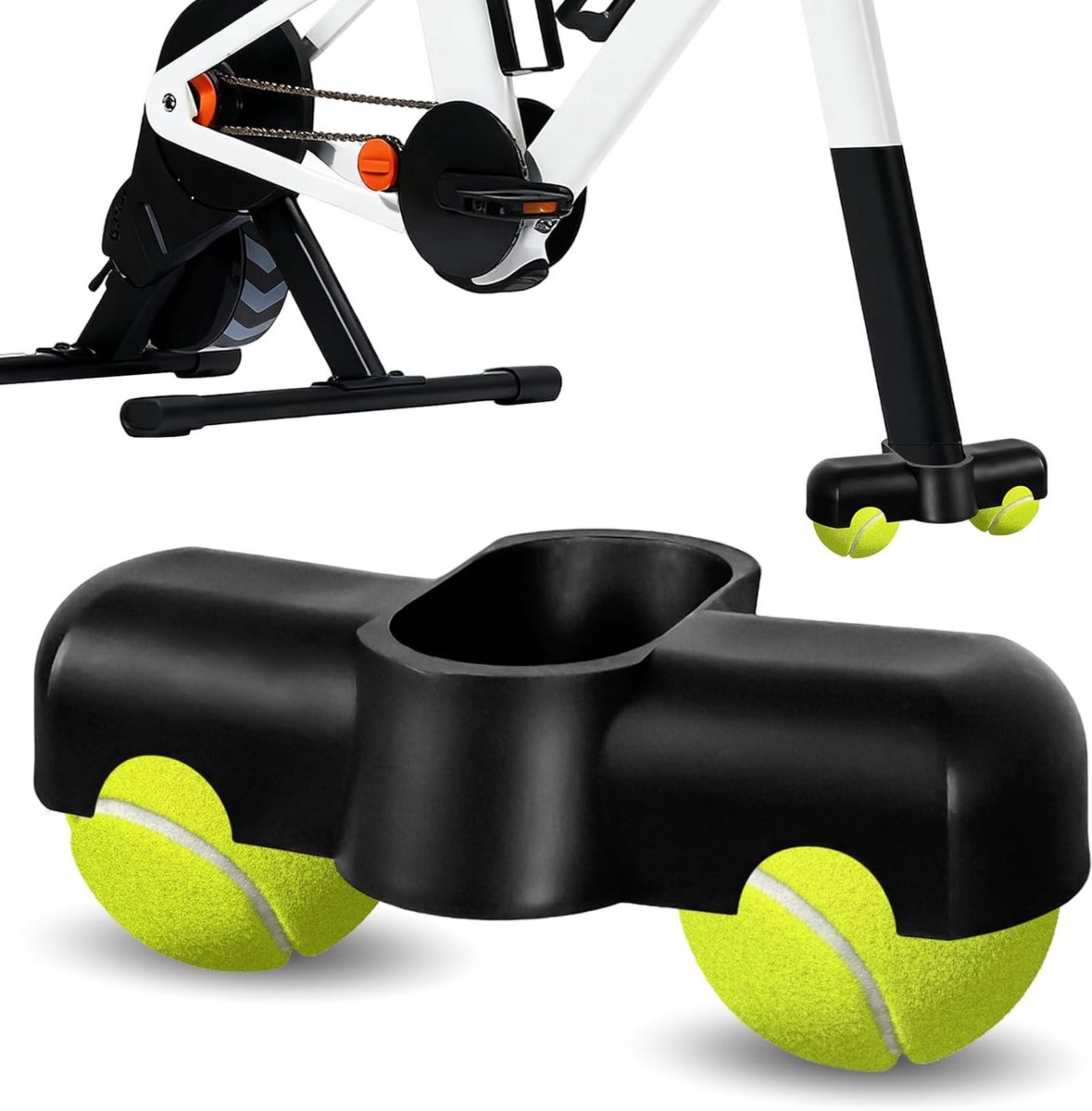 4-delige Rocker Plate Voeten Set met Tennisballen - Draagbare Fietsadapter voor Indoor Cycling en Rollentrainers