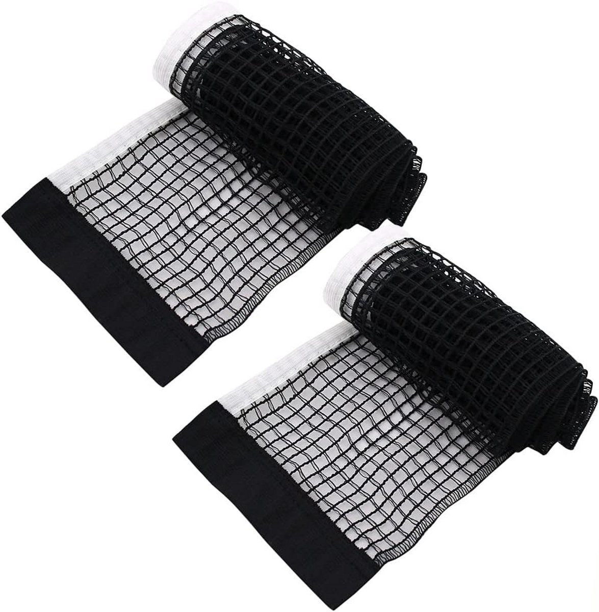 Tafeltennisnet Vervangend 2 Stuks - Draagbaar Polyester Pingpongnet - Zwart - 180 cm - Inklapbaar voor Pingpongtafel, Bureau of Eettafel - Geschikt voor Binnen en Buiten