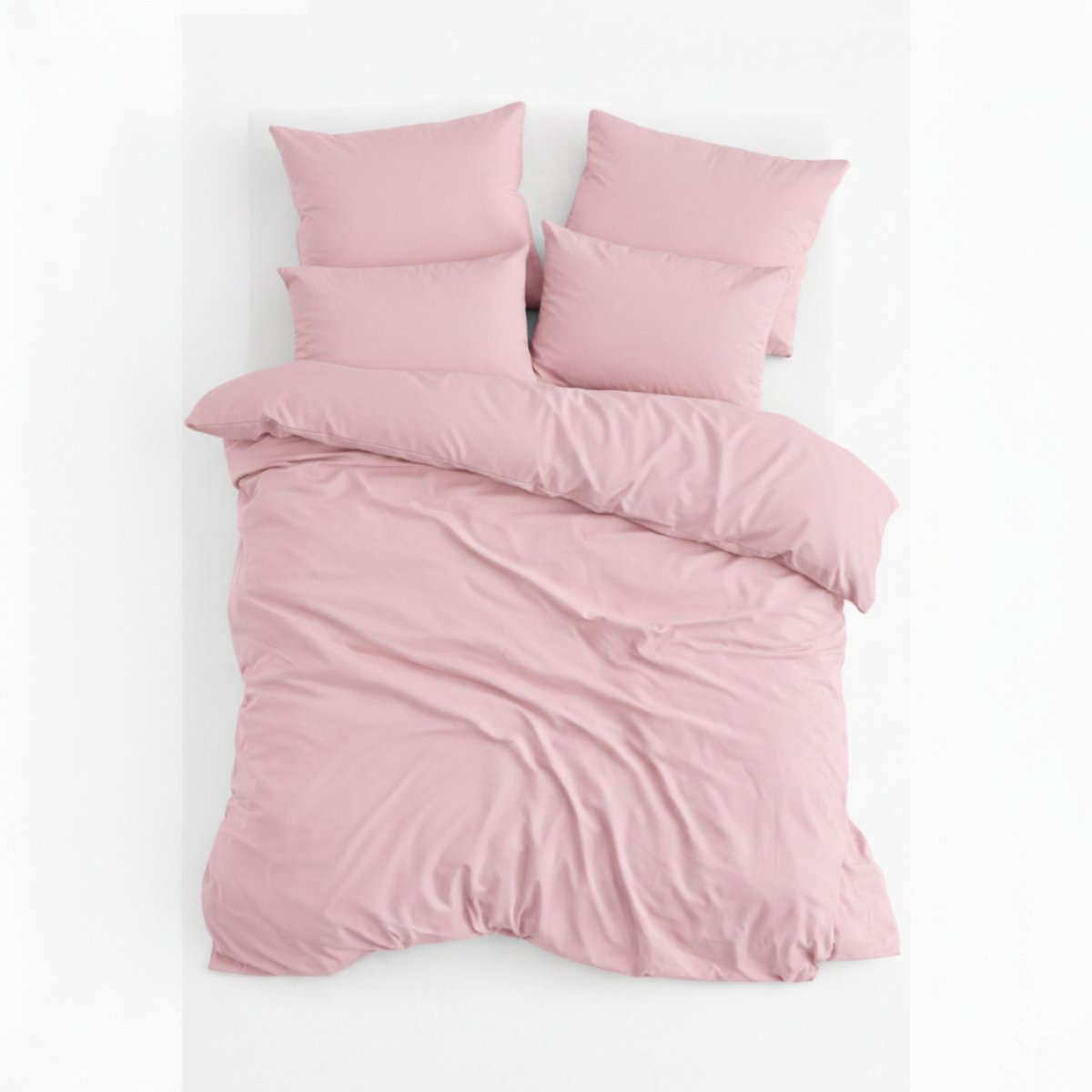 Dekbedovertrek, 100% Renforcé Katoen, Eenpersoons, 160x220 cm, Inclusief Kussensloop 60x70 cm, Roze, Dekbedovertrekset, Zacht & Ademend, Dekbedovertrekken, De Linde Home