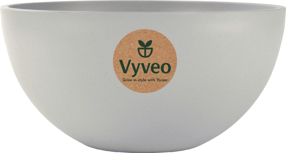 Vyveo - Bloempot Bolla - 30x15 - Lichtgrijs - Bloempot voor binnen en buiten - Lichtgewicht - Breukbestendig - Vorstbestendig - UV-bestendig