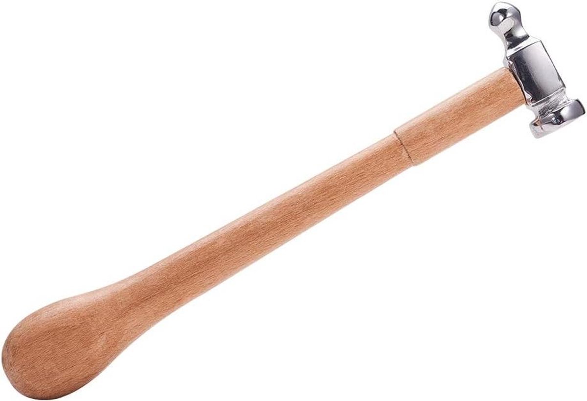 MK Stoer - Sieradenmakers hamer - Hout - Comfortabele handgreep - Handgemaakt - 25 cm lang - 5,7 cm breed - Geschikt voor sieraden maken - Bruin houten model