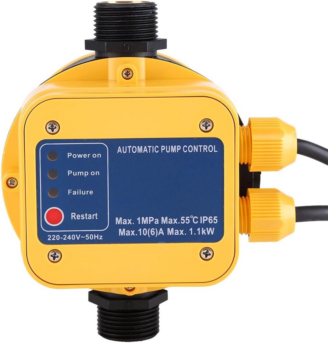 Automatische Drukregelaar voor Waterpomp - IP65 Elektronische Drukschakelaar met Manometer