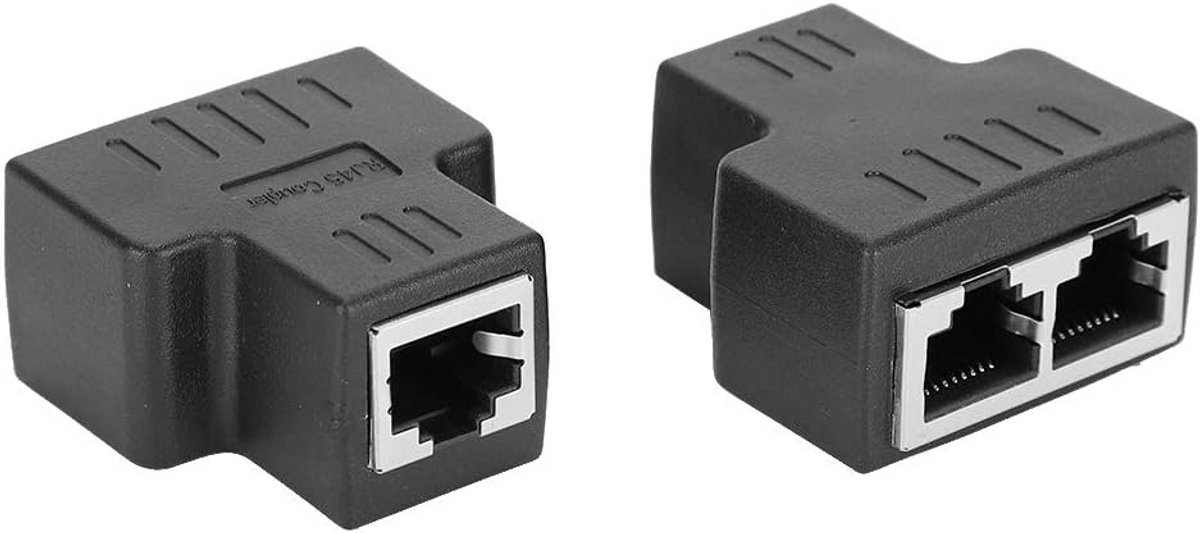 2-weg RJ45 Splitter Adapter voor Ethernet Kabel: 1 Ingang naar 2 Uitgangen LAN Splitter