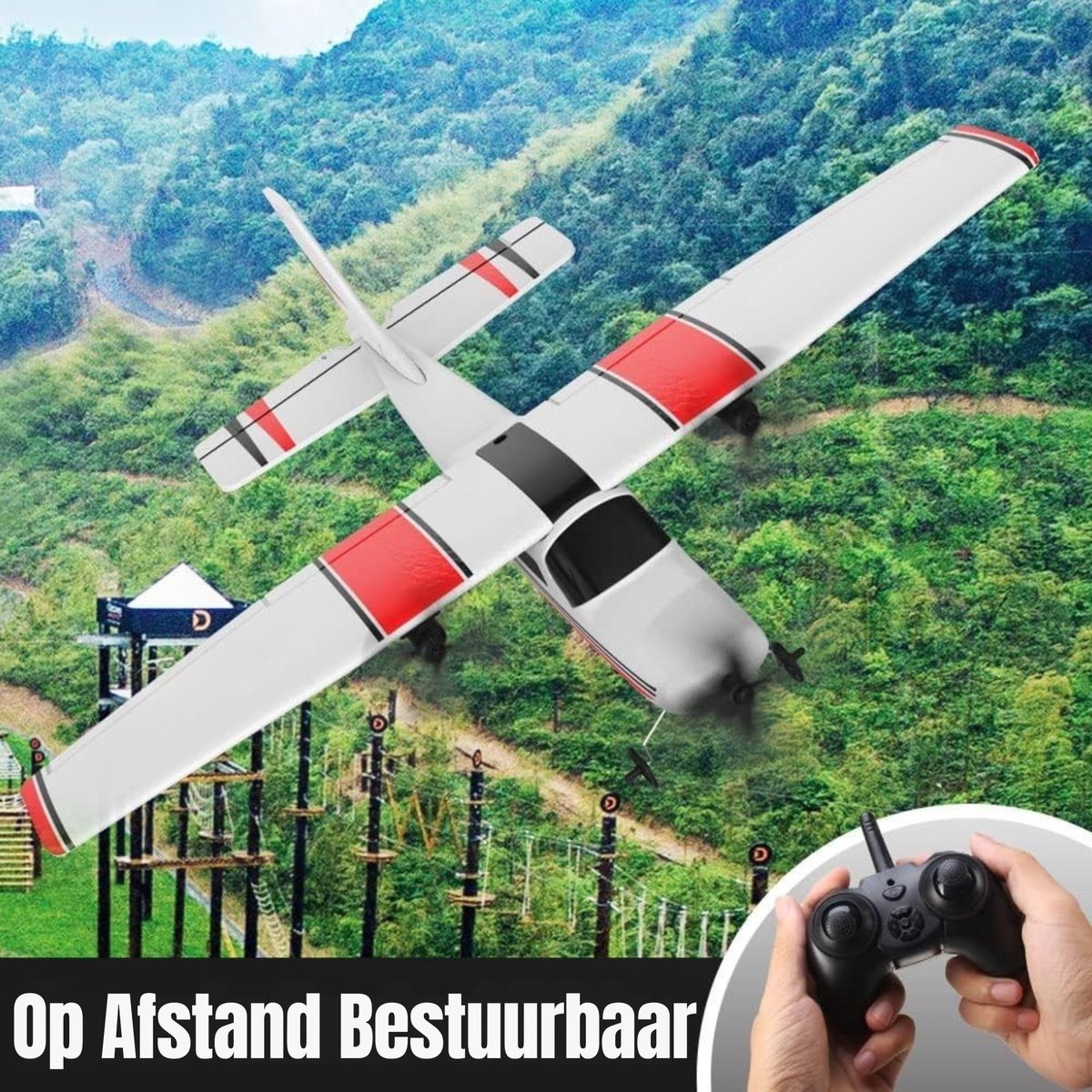 Nexar Bestuurbare Vliegtuig - RC Propellervliegtuig met Gyro Stabilisatie - Afstandsbestuurbaar Vliegtuig - voor Kinderen & Beginners - Incl. 3 Batterijen — afbeelding 7