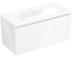 Mexen Orio badkamerkast 100 cm met wastafel Vela, 1 lade, wit glans - 91A10-10047-1-BF00-W23M00