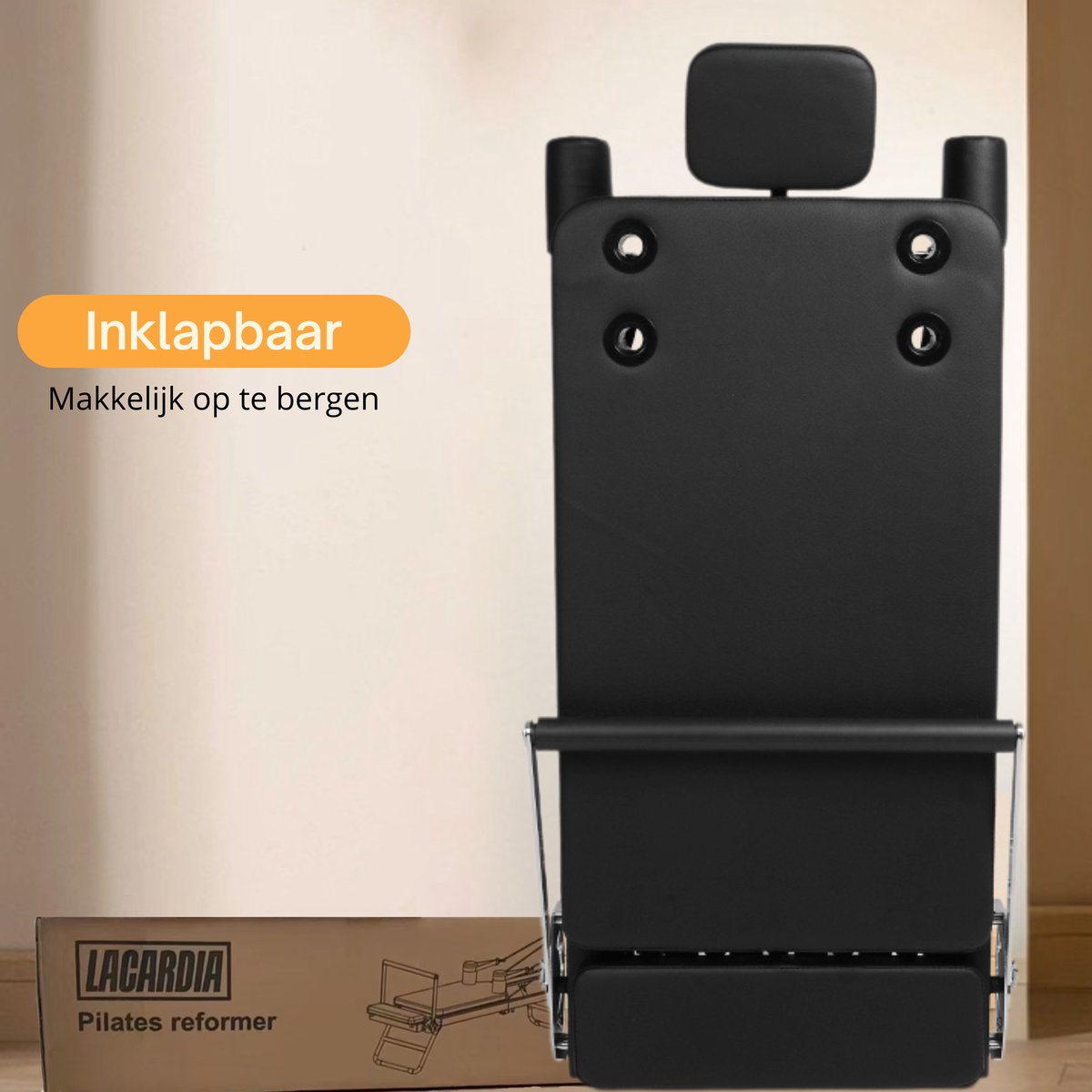 Lacardia Pilates Reformer met Box - Zwart - afbeelding 3