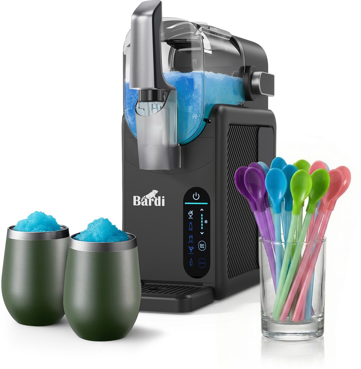 Bardi Slush Hero slushmachine – Grijs – met 2 Groene Cups